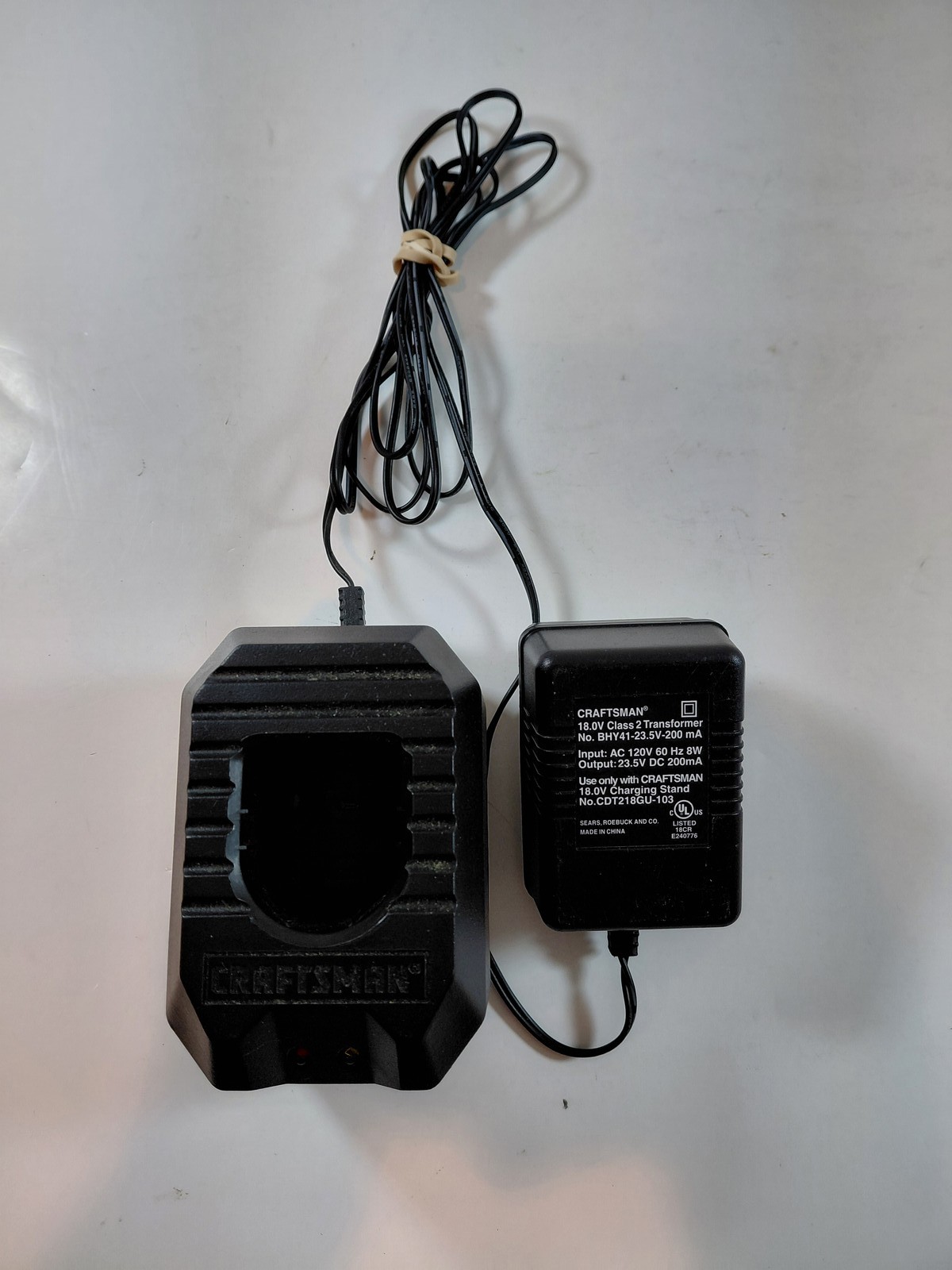 CRAFTSMAN 18V Power Tool Battery Charger Stand & AC Adapter No. CDT218GU-103