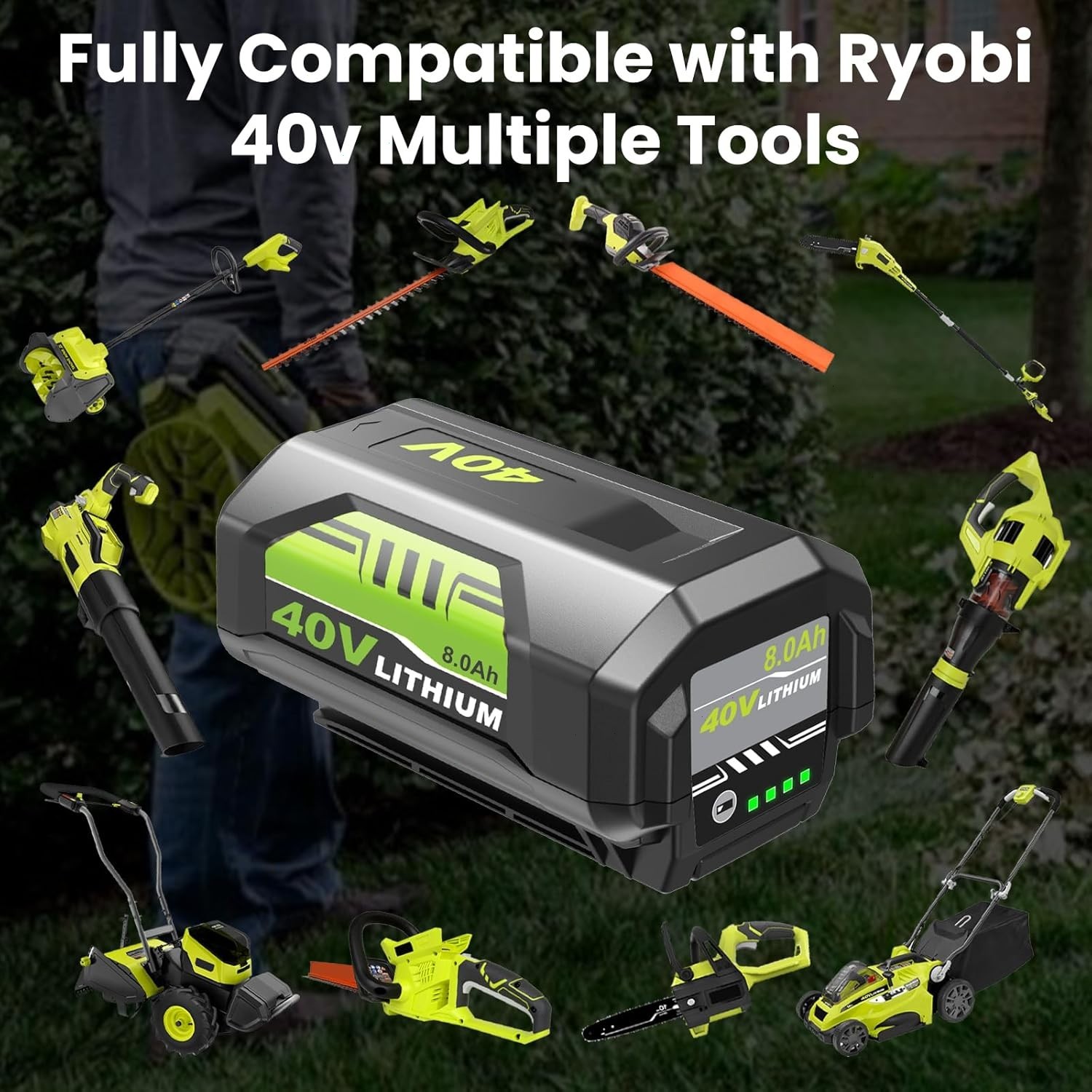 For RYOBI 40V Lithium 4Ah High Capacity Battery OP40404VNM Battery and Charger