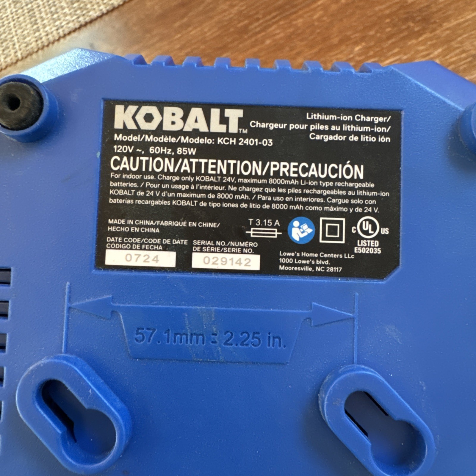 Kobalt 24V Max Power Tool Battery Charger KCH 2401-03