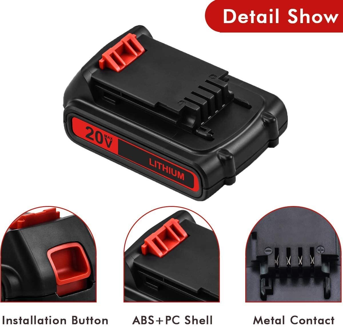 For Black+Decker 20V 2.5Ah Lithium MAX Battery Li-Ion LBXR20 LBXR2020 / Charger