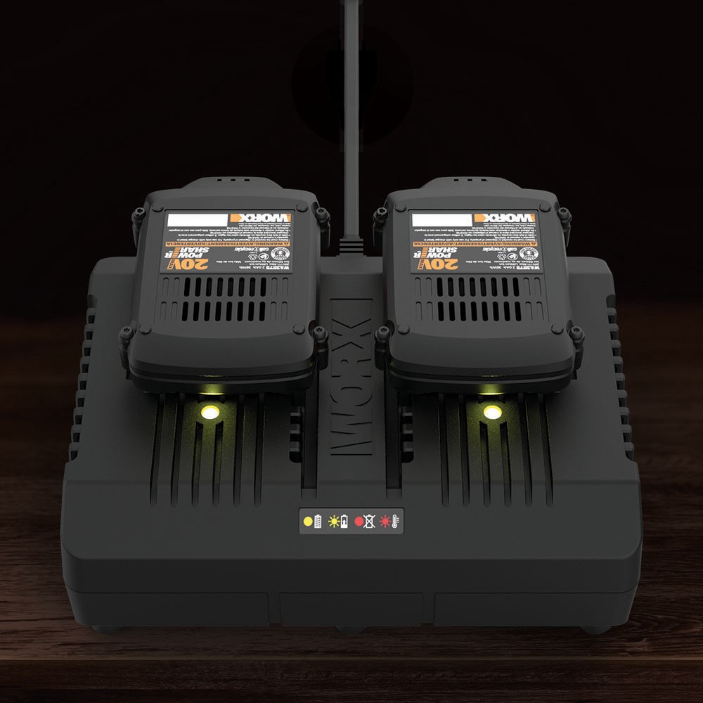 WORX WA3884 20V Power Share (60) Min Dual Quick Charger (N)