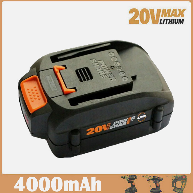 20V 4.0AH For WORX Battery MAX Extend Lithium 20 Volt WA3520 WA3525 WA3575 WG155