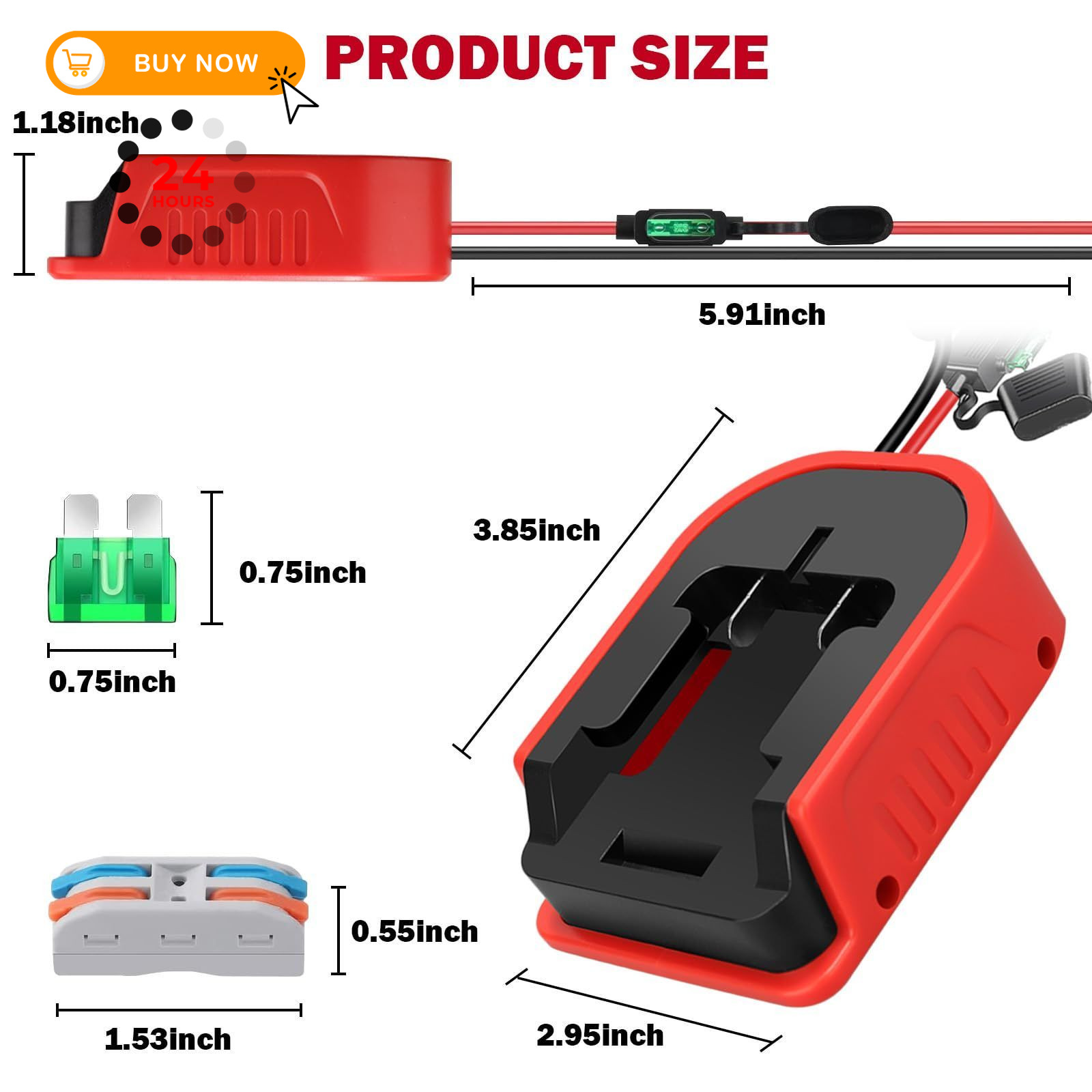 TPDL Power Wheels Adapter for Bauer 20V Battery, DIY Adaptor 20V…