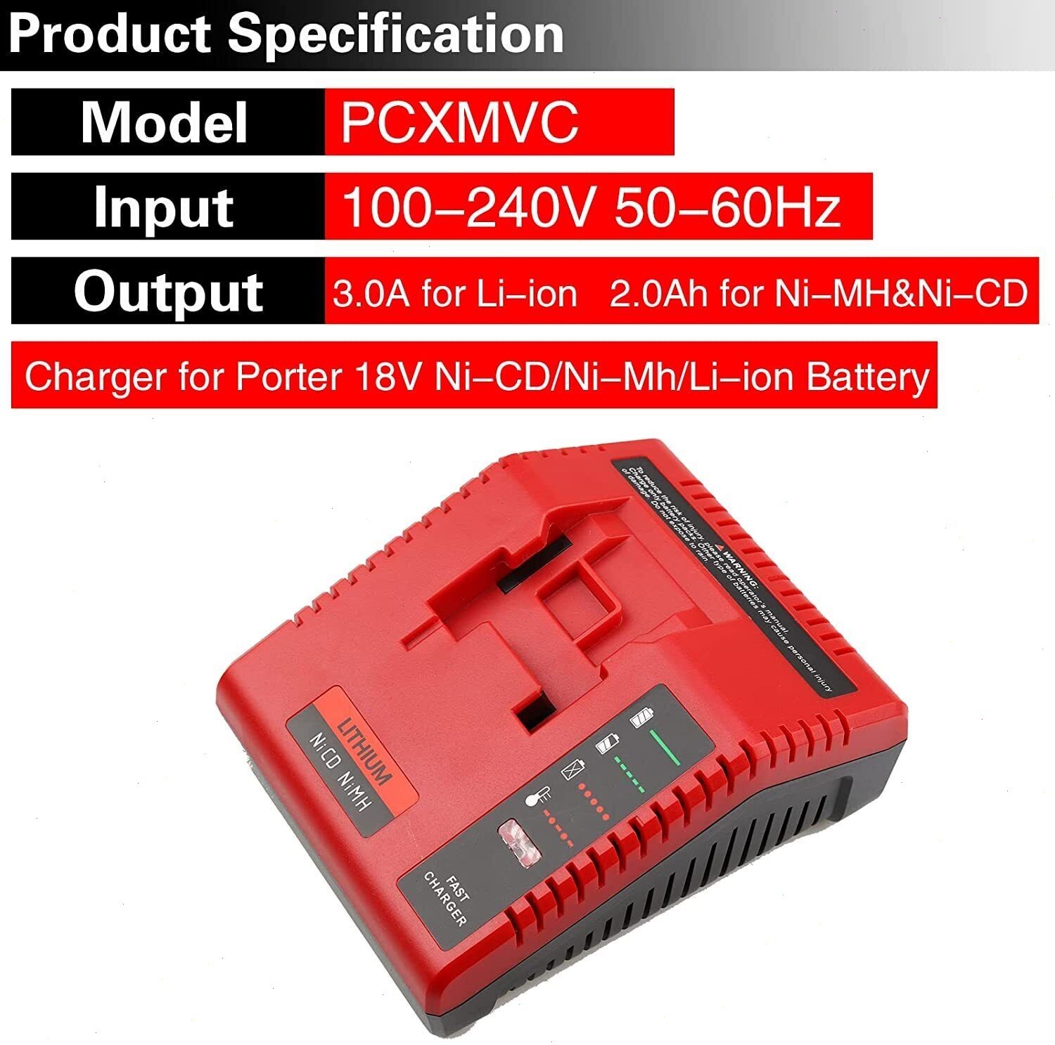 2PACK For Porter Cable PC18B 18Volt NiCd PC186CS Battery /Charger PCC489N PC188
