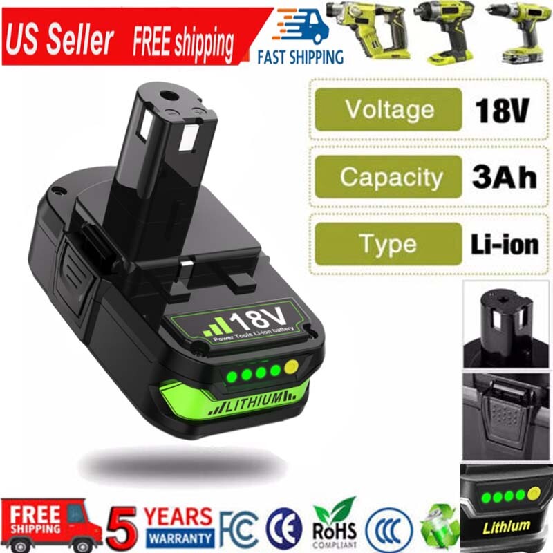 18 Volt P102 3.5Ah Lithium Battery Replace For Ryobi 18V P108 P107 P103 ONE Plus