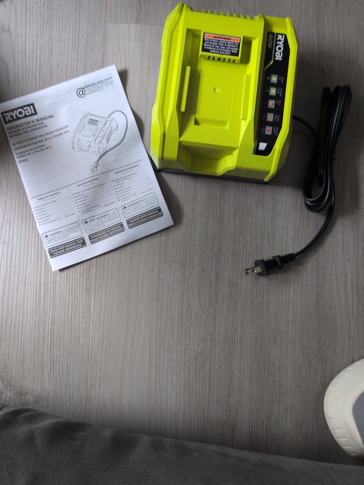Ryobi 40V Lithium Ion Rapid Charger Genuine OEM Model OP406VNM