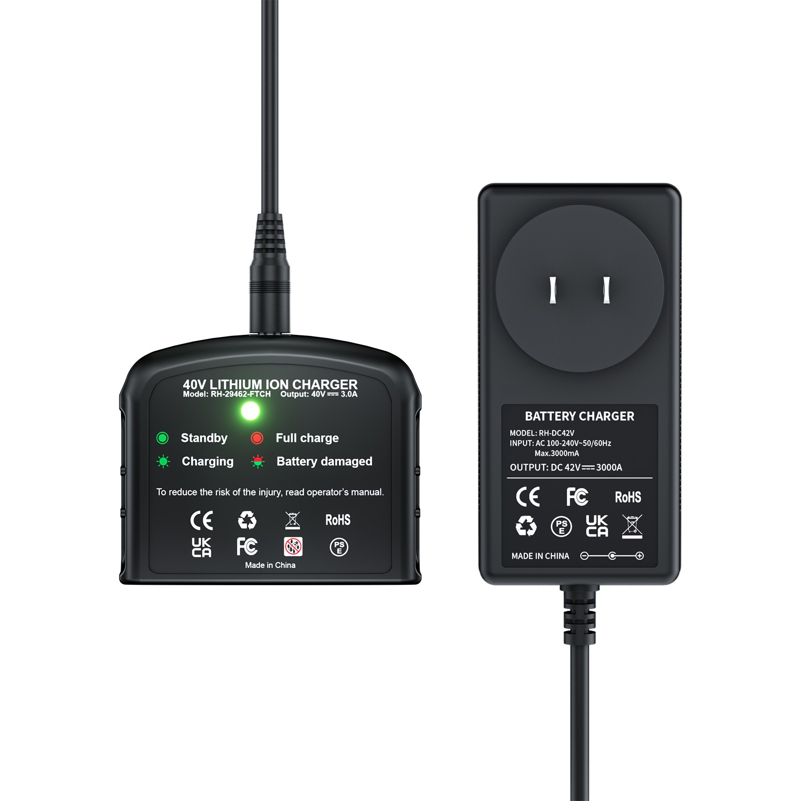40V Charger For Greenworks G-MAX Lithium Battery 29472 29462 29252 20202 29282