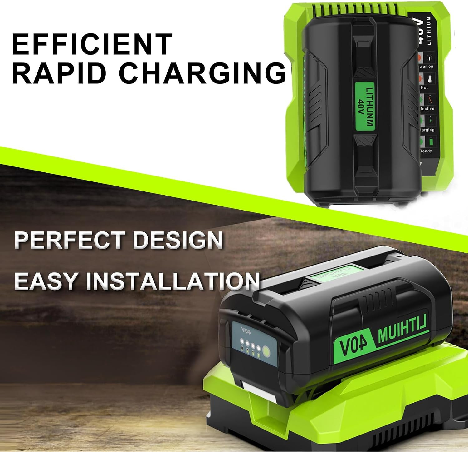 40V Charger Replacement for Ryobi 40V Battery Charger OP401 | Wall Mount, Fast