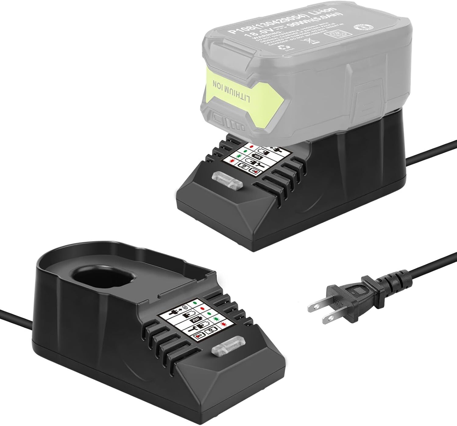 Mini Charger for Ryobi 18V Charger P117 Replacement Portable P103 P105 P107 P108