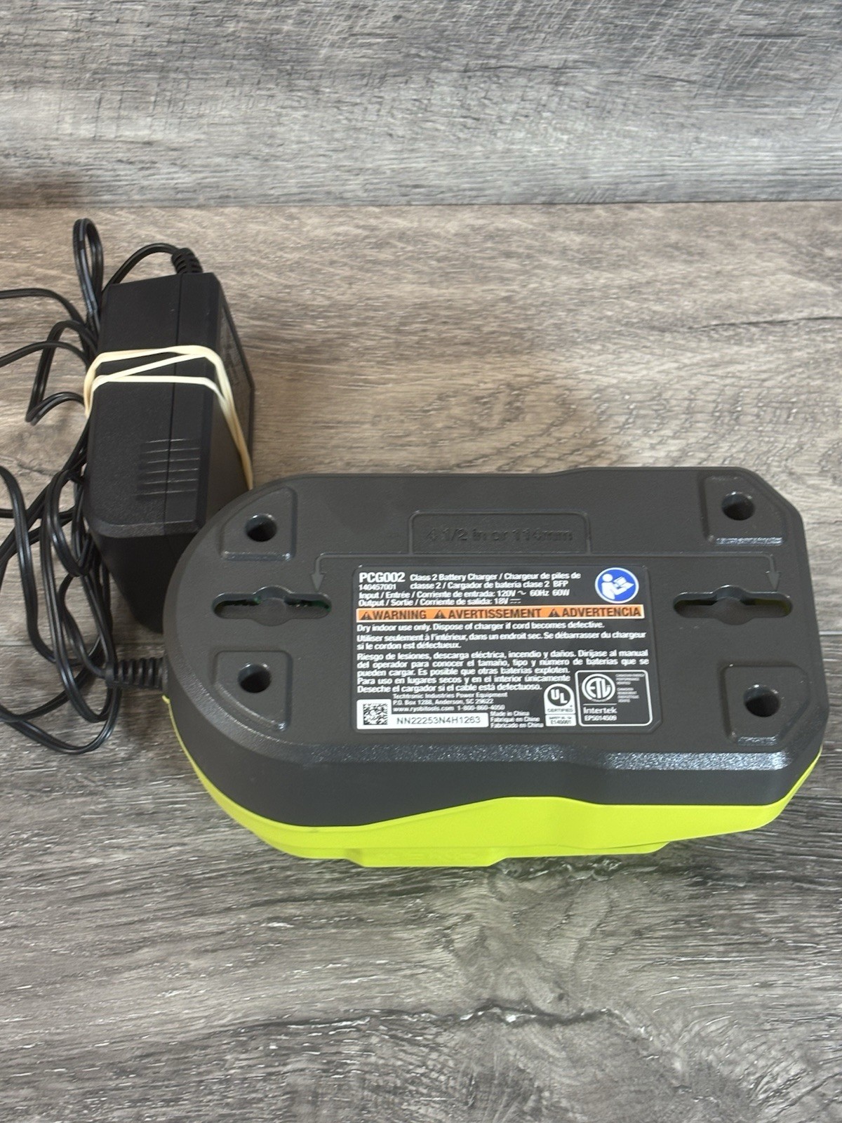 Genuine Ryobi 18V One+ Li-Ion Battery Charger PCG002. Battery Not Included