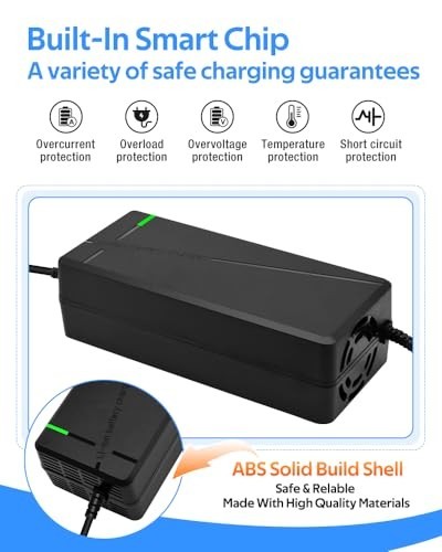 Super Fast 58.8V 3A/5A Charger for 52V Lithium Battery, Cooling System, 2 Plugs