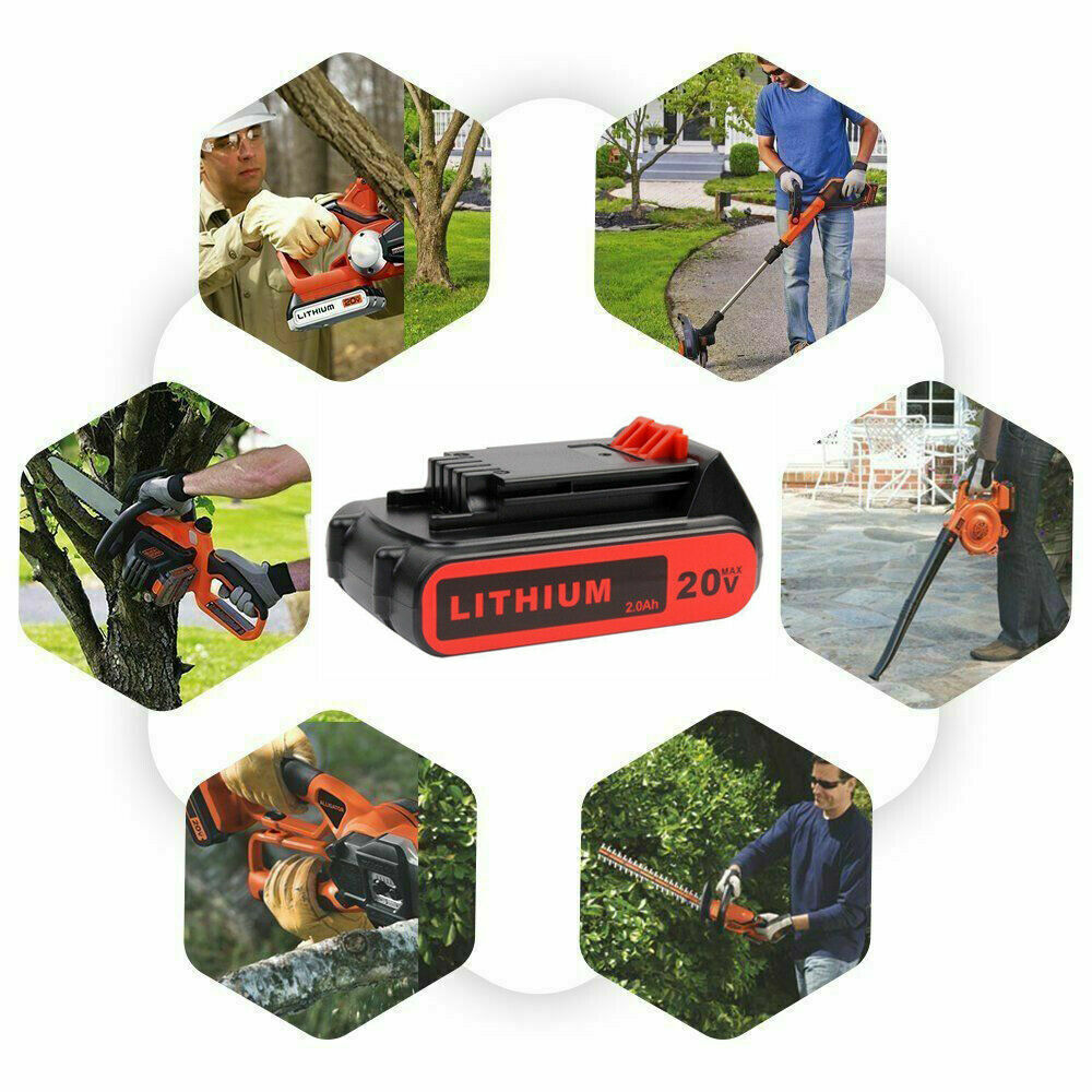 2Pack 20V Lithium-ion 3.8Ah Battery for BLACK+DECKER 20 Volt LBXR20 LBX20 LB20