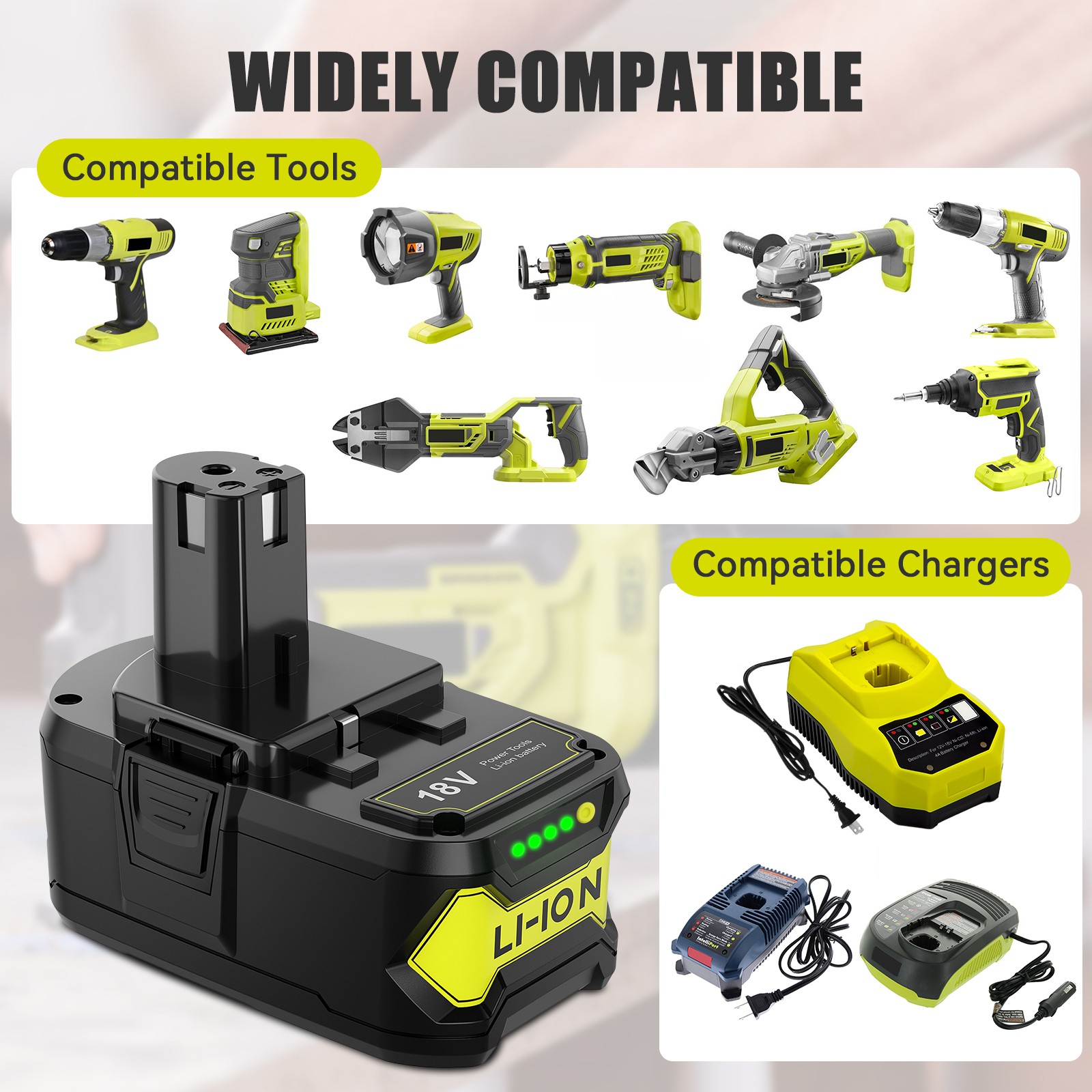 NEW PACK 12.0Ah Upgraded Battery for Ryobi 18V ONEPLUS P102 P108 P189 P190 3.0AH