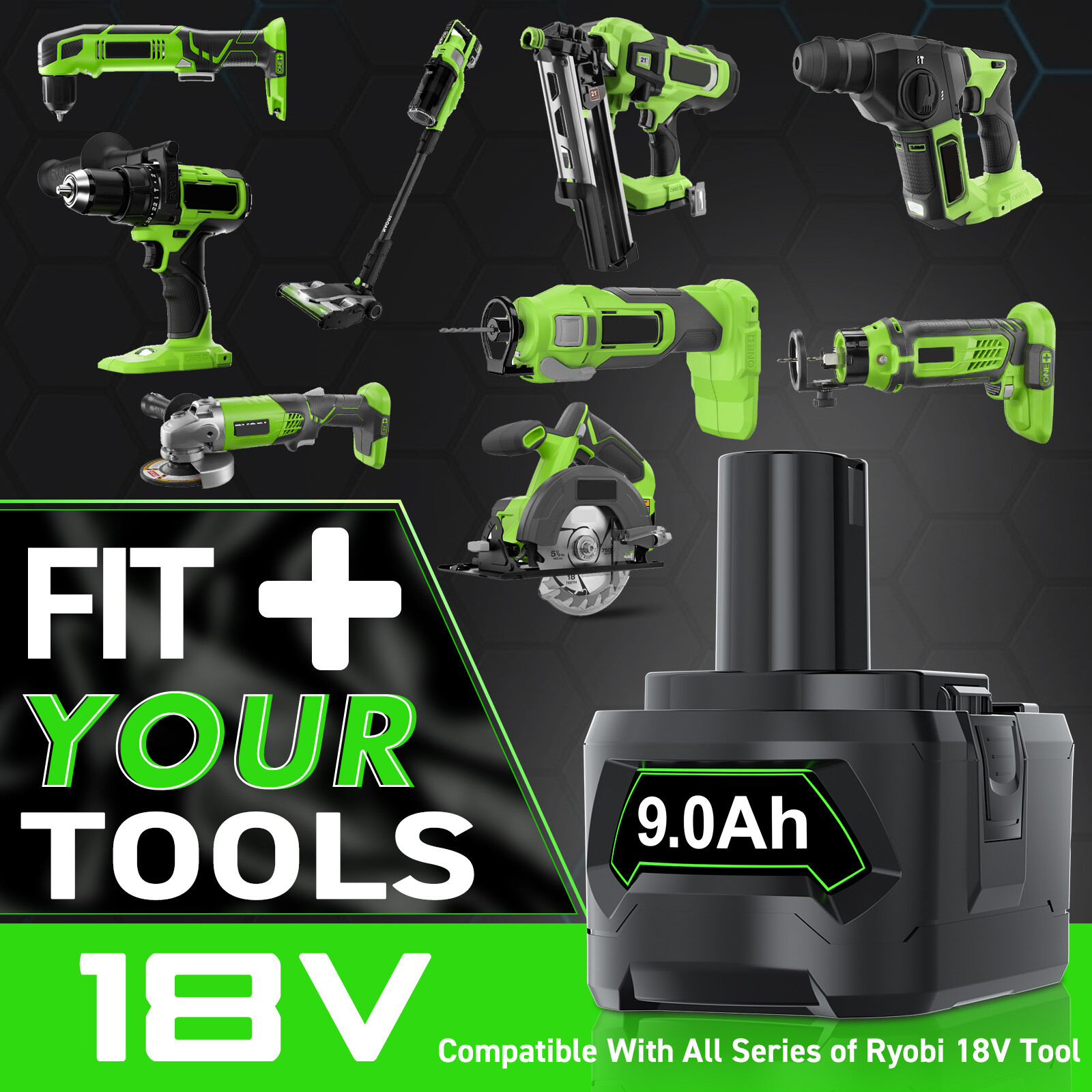 18V 8.0AH For Ryobi One Plus P108 18 Volt Lithium-ion High Capacity Battery Lots