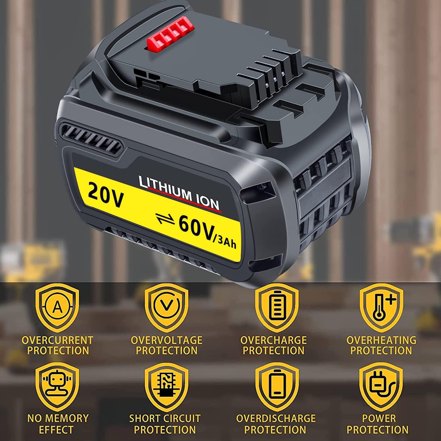 Dtk Dcb609 Replacement For Dewalt 60V Battery Dcb609 Dcb606 Dcb612 180Wh