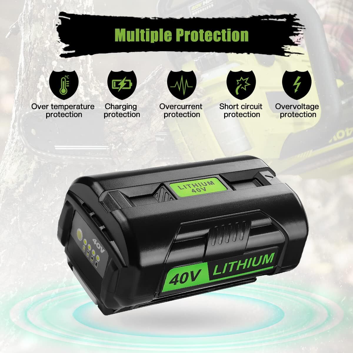 1x~4x OP4060 40V 8.0Ah Lithium Battery for Ryobi OP4050A OP4015 OP4026/