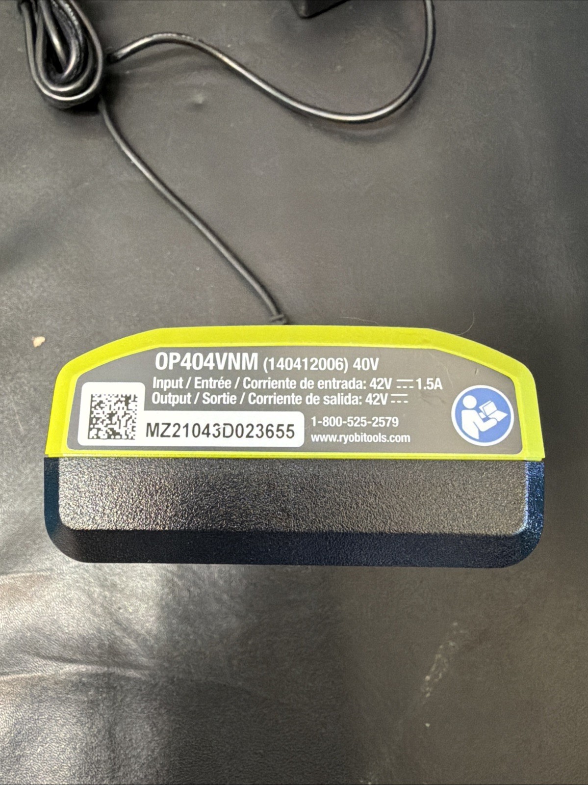 Ryobi OP404VNM 40V Lithium Ion Battery Charger In Good Condition