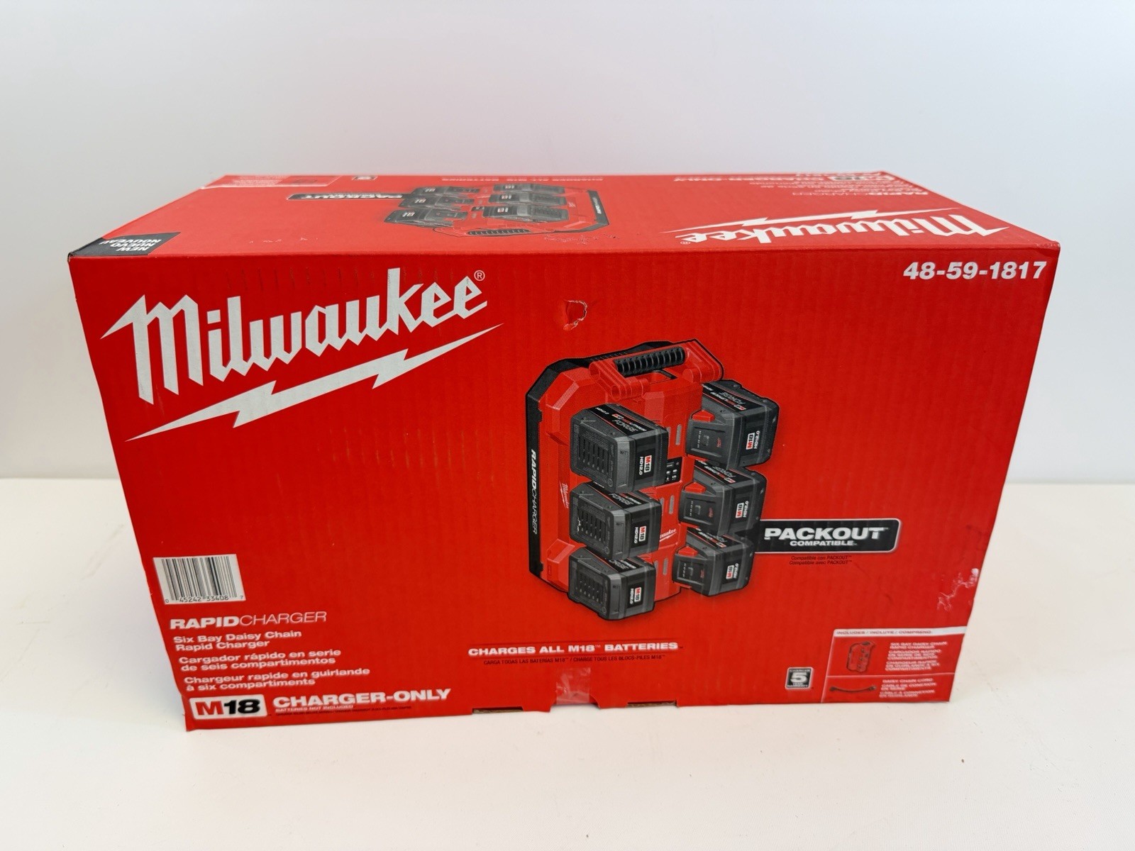 NEW Milwaukee 48-59-1817 M18 Six Bay Bulk Battery Rapid Charger Multi Port NEW