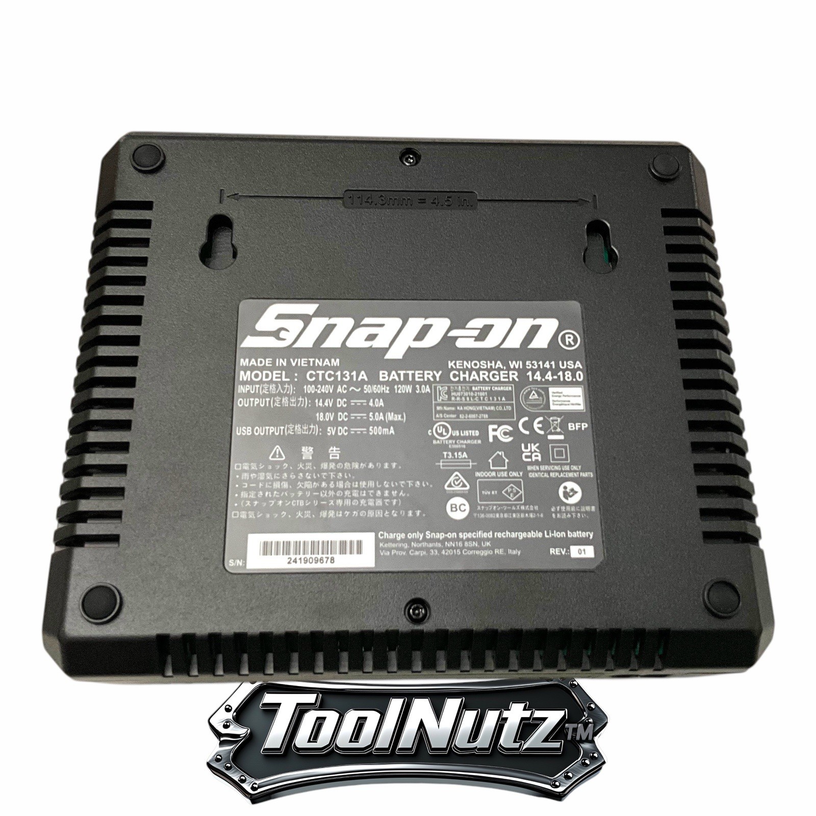 Snap-on Tools NEW CTC131A 14.4V & 18v Lithium Dual Bay Battery Charger With USB
