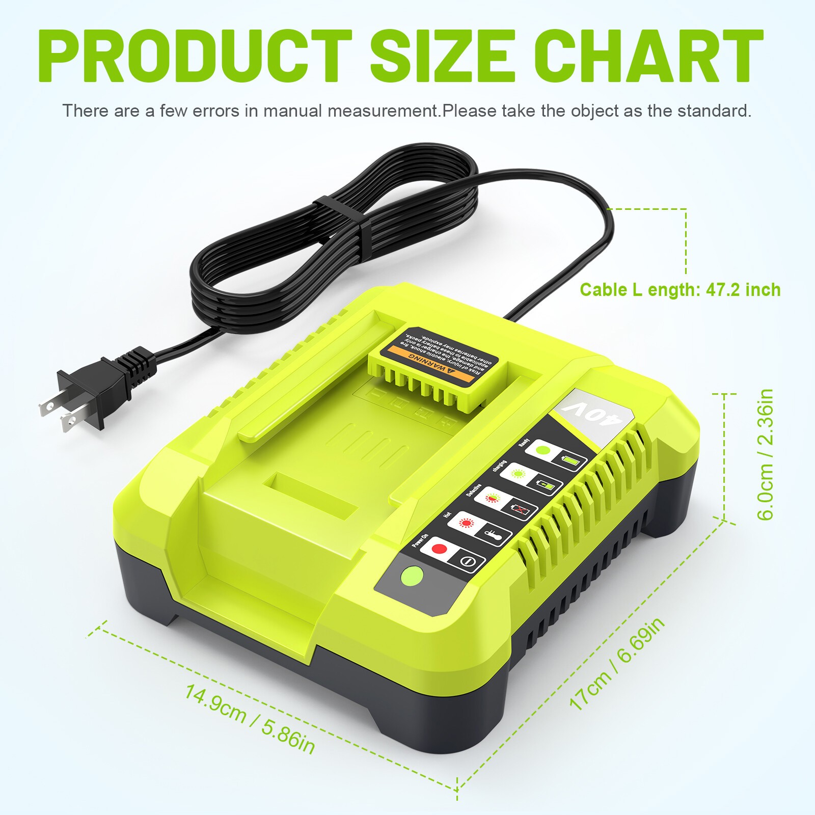 NEW Rapid Charger For Ryobi 40V OP408VNM Lithium Battery OP406VNM OP40602 OP401