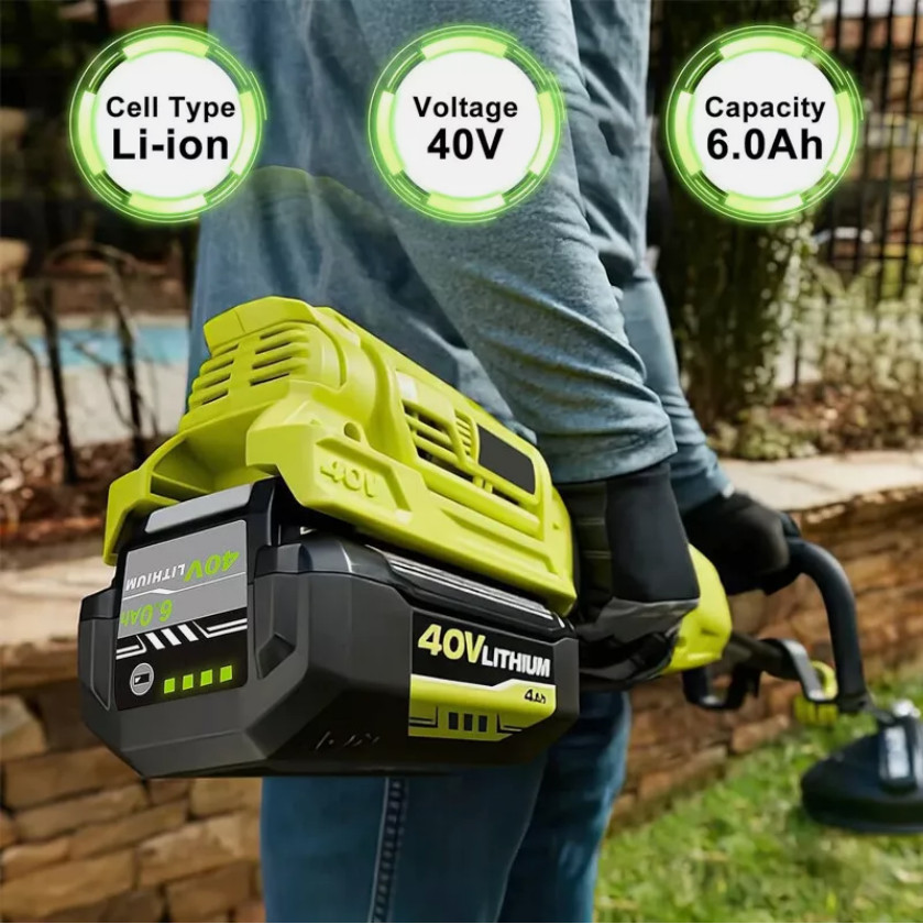 1-4PCS For Ryobi 40Volt 6.0Ah Battery High Capacity Lithium ion OP4050 OP40602