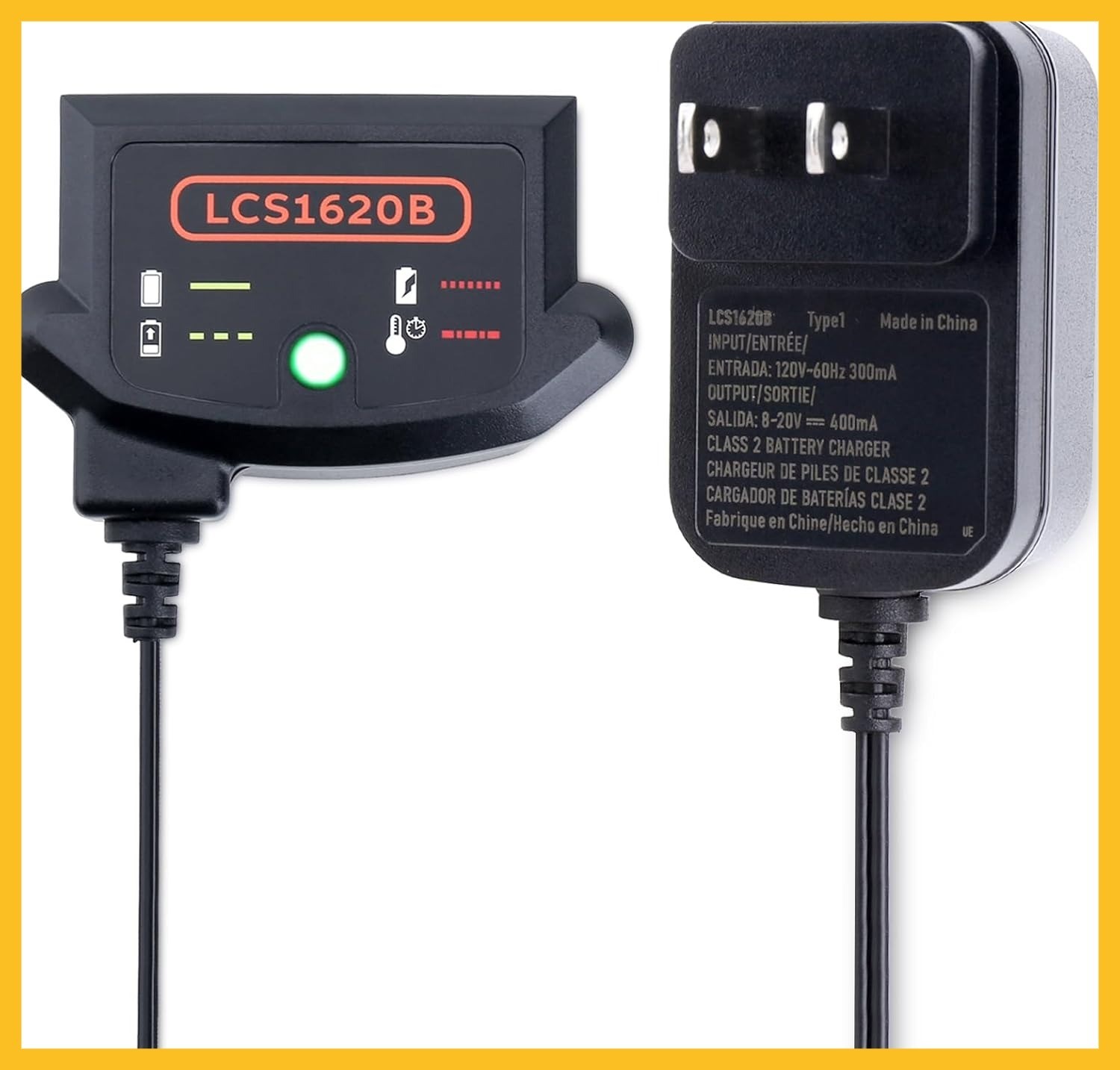 LCS1620B Charger Compatible with Black and Decker 12V/20V Lithium Battery LBXR20