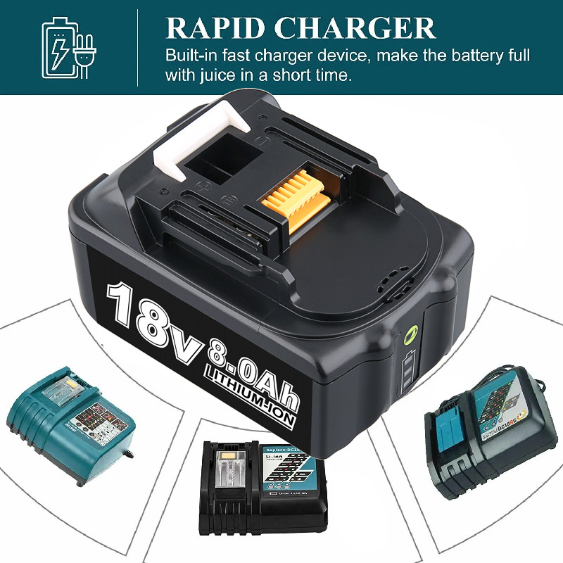 1 Pack 8.0AH For MAKITA 18V LXT LITHIUM ION BL1860 BL1830 BL1850 BL1860B BATTERY