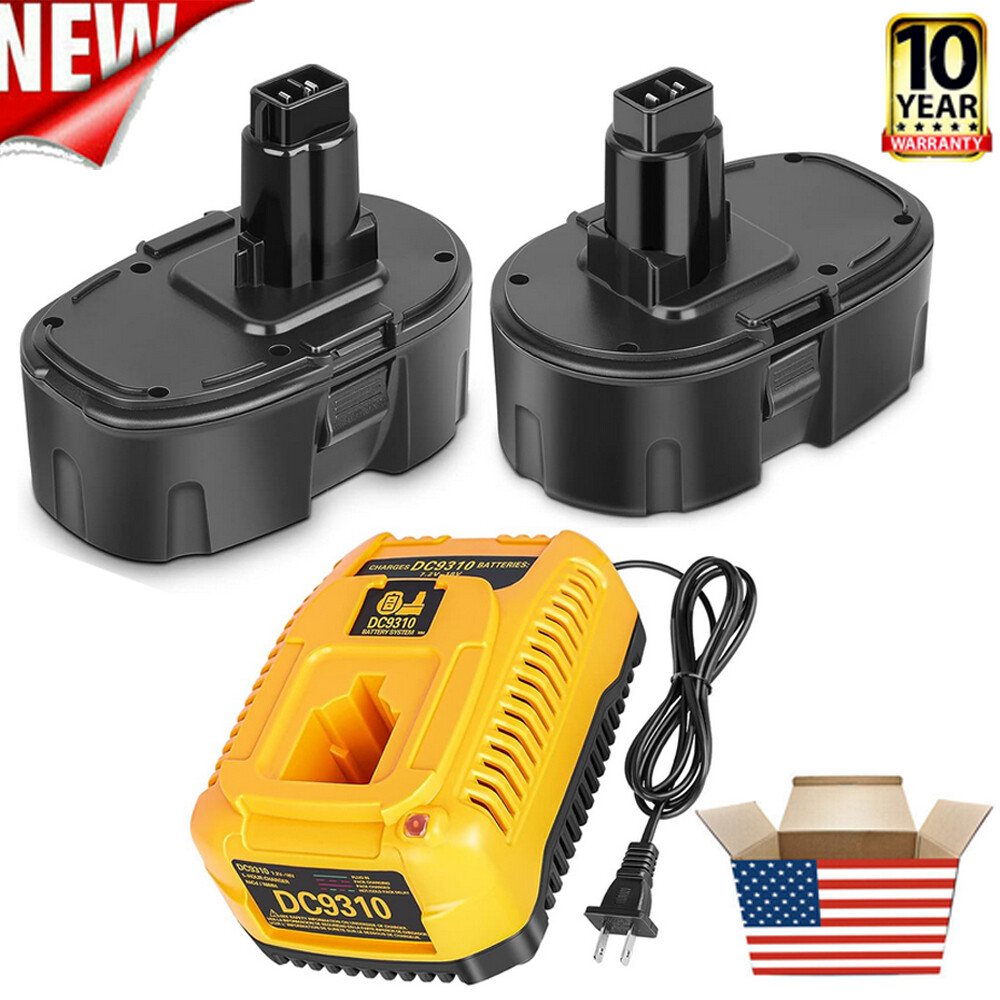 2Pack for DeWALT DC9096 DW9095 DW9096 DW9099 18 Volt 3.6Ah NIMH Battery/ Charger