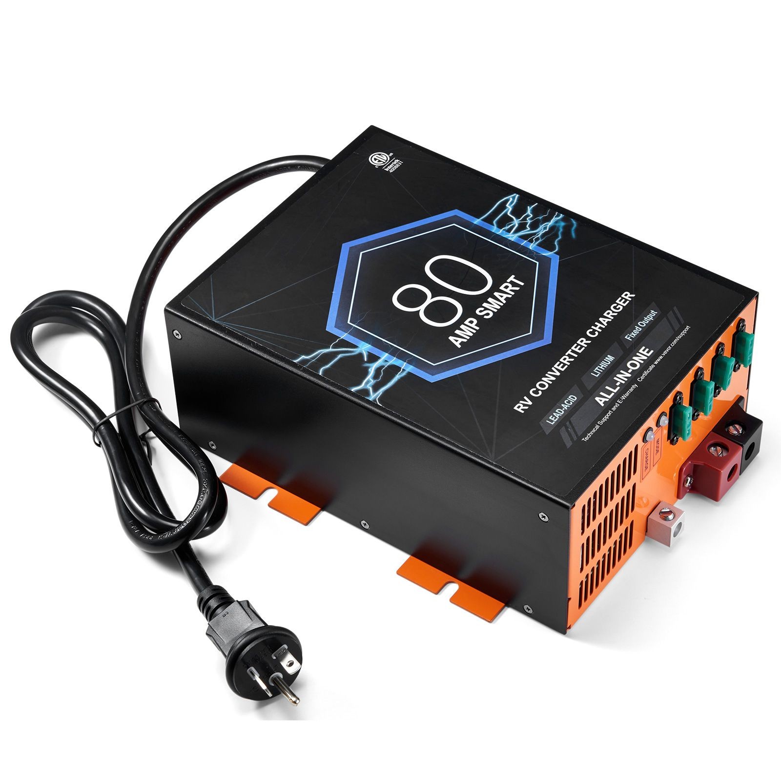 RV Converter, 80 Amp, 110V AC to 12V DC RV Power Converter Battery Charger with