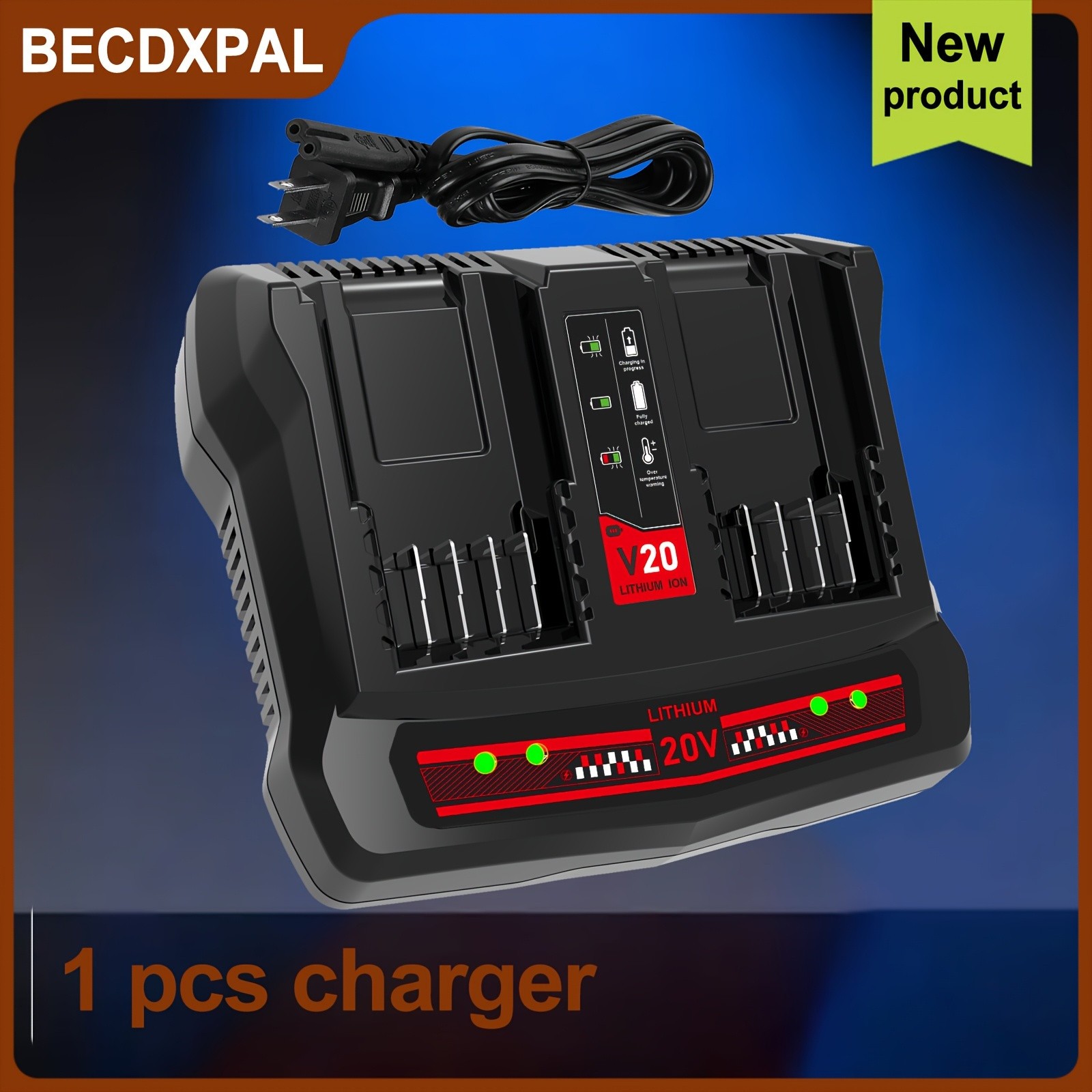 Battery Charger Station Dual Port for 20V Max Lithium Ion Batteries Charger