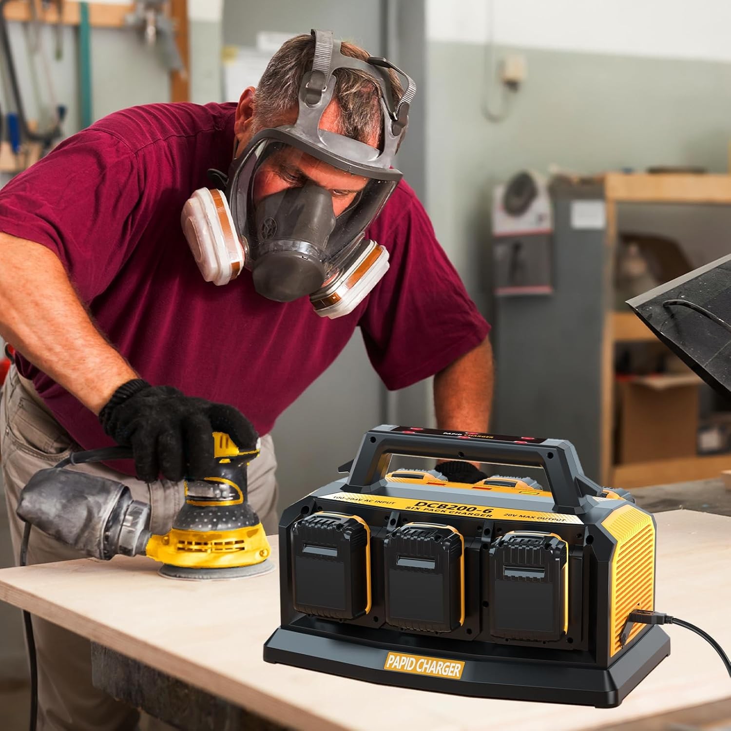 Battery Charger Station for Dewalt 20V Battery 6-Port Simultaneous Multi Charger