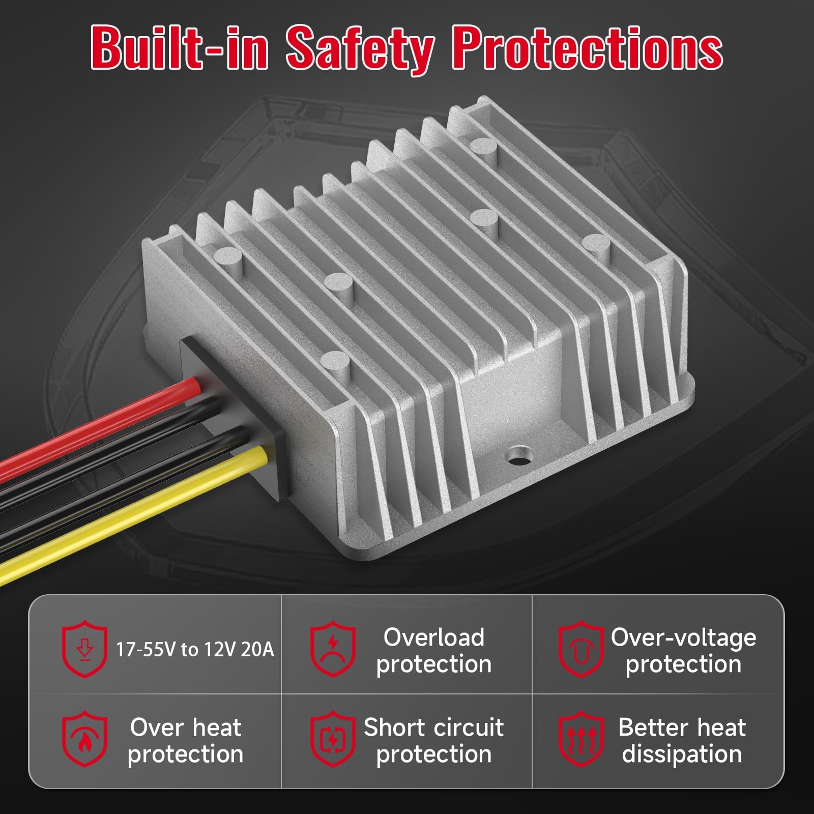 2 Pack 18v To 12v Step Down Converter Compatible With Mil-wau-kee 18v Battery