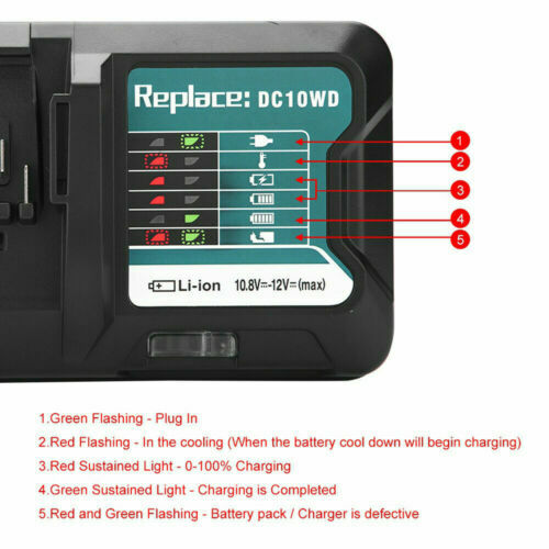 Battery Charger for Makita 10.8V 12V DC10WD BL1021B BL1041B BL1016 Replace US