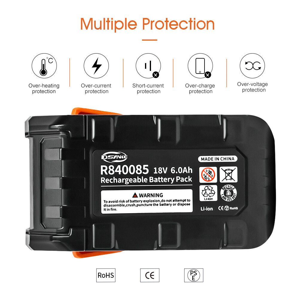 18V 6.0Ah For Ridgid R840085 Lithium Battery Rigid R840087 18Volt Power Tools
