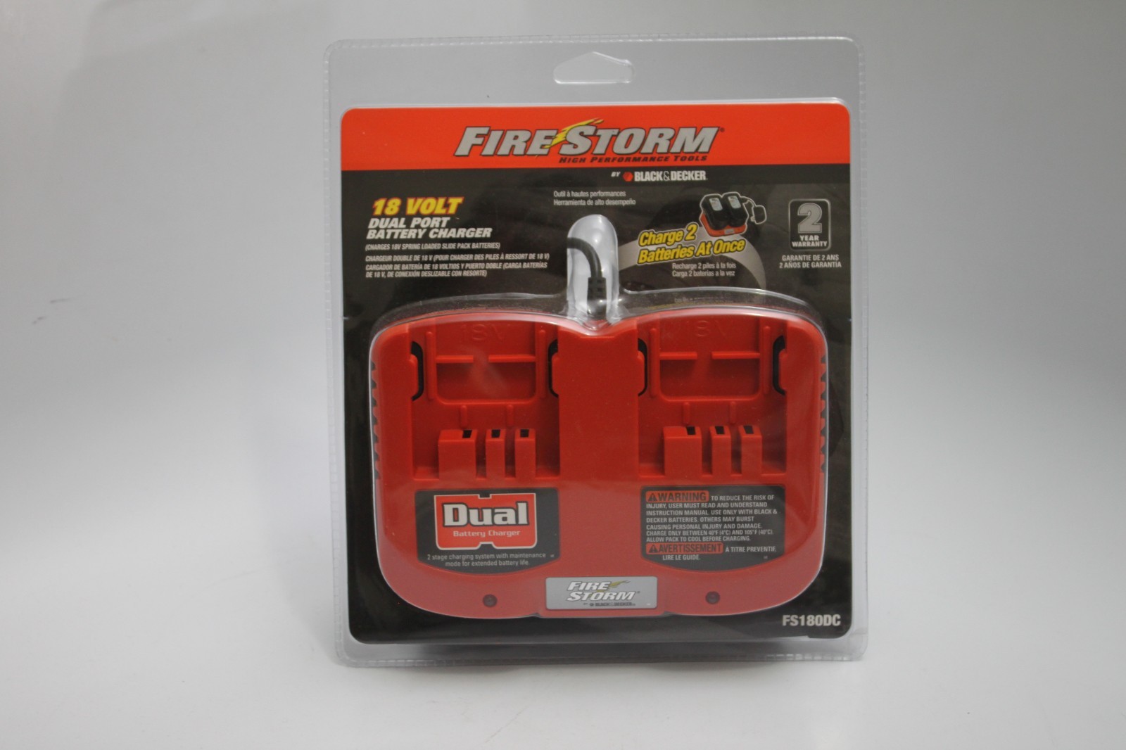 New Black & Decker Fire Storm 18V Dual Battery Charger FS180DC UD-18V2C