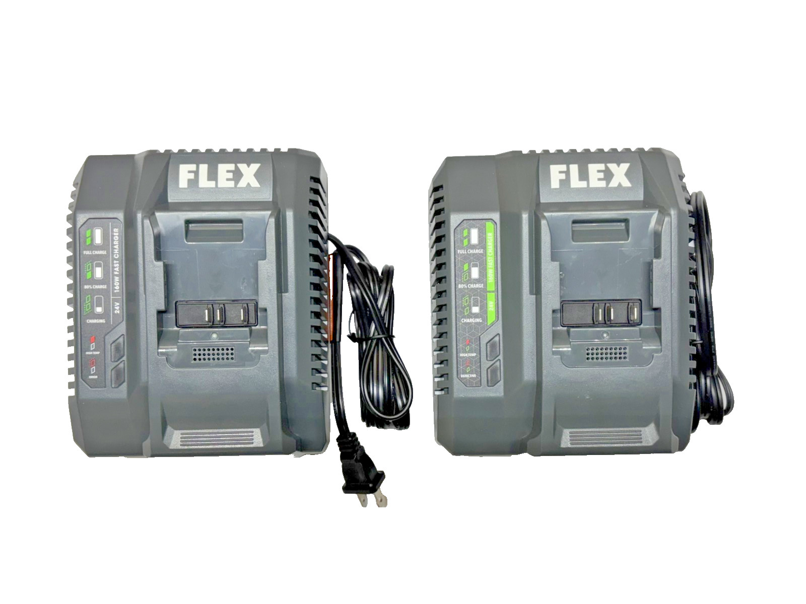 NEW Set Of 2 Flex FX0411 24V Fast Battery Charger 160W