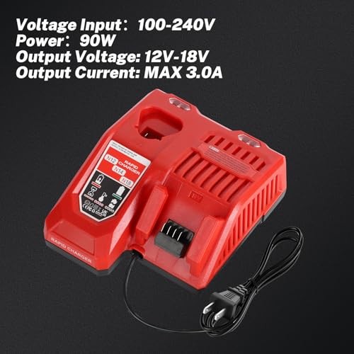 M18 M12 Rapid Charger For Milwaukee 48-59-1812 M12-18C Li-Ion Battery 12V-18Volt