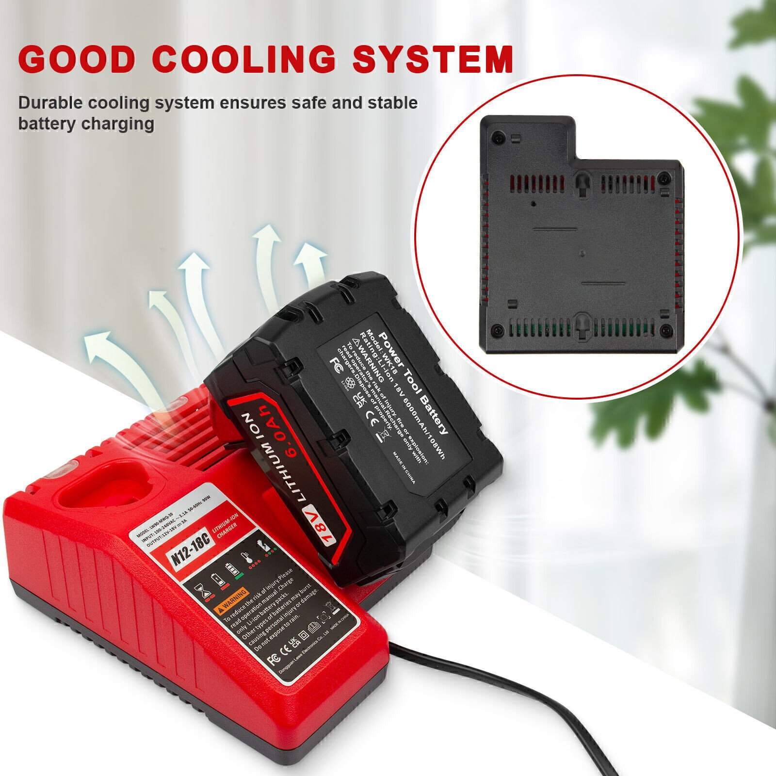 For Milwaukee for M18 18V Battery Lithium 48-59-1812 1860 48-11-1860 Charger