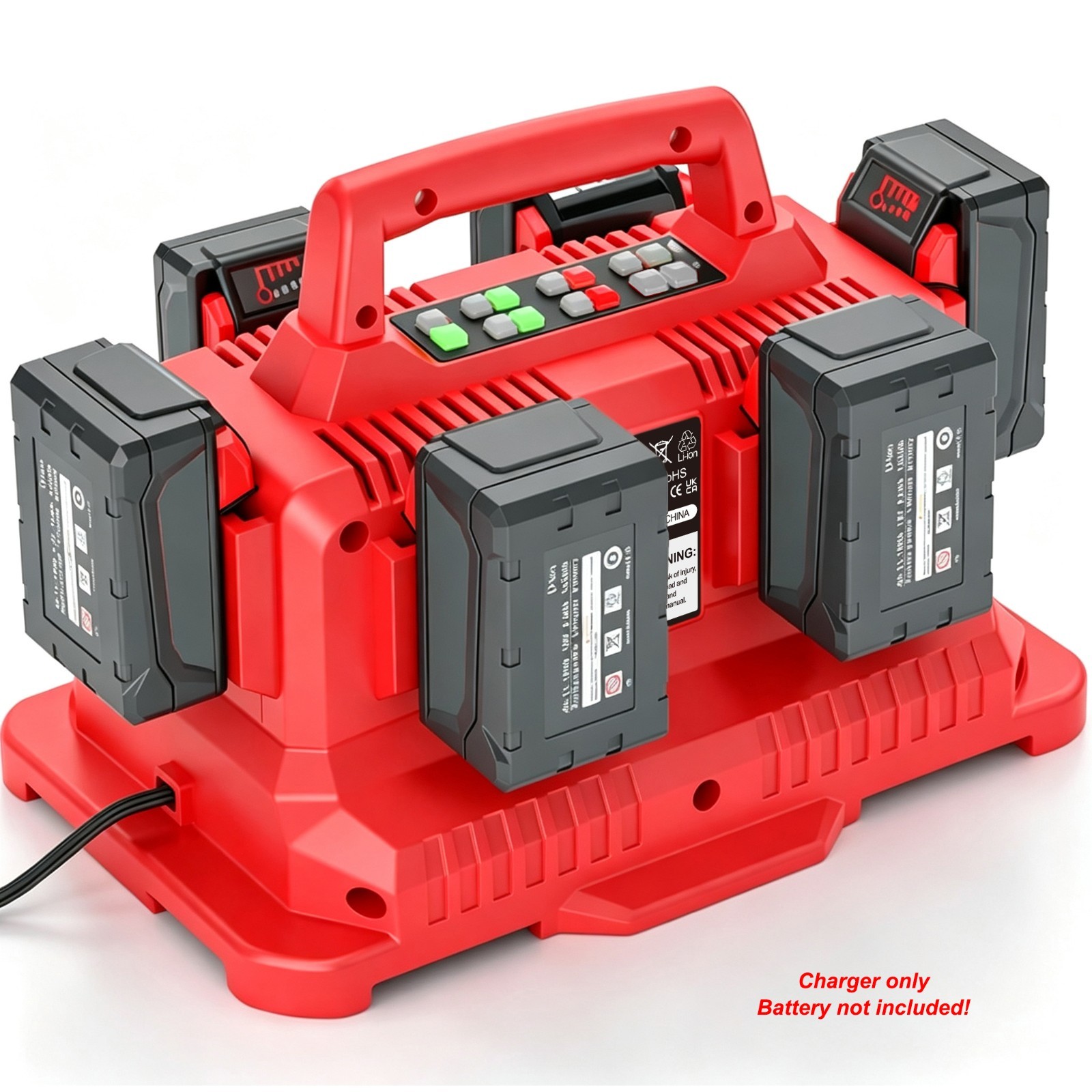 6-Port Sequential Charging Station Compatible with Milwaukee 18V 48-59-1806