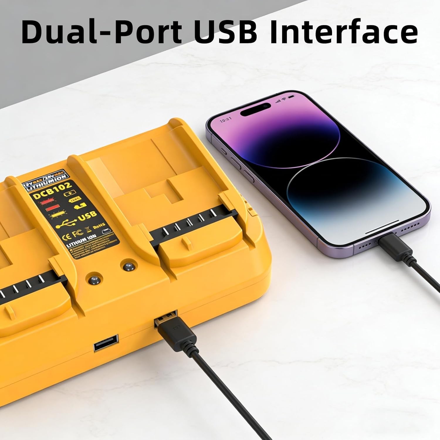DCB102BP Replacement Charger for Dewalt 20V MAX Jobsite Charging Station US