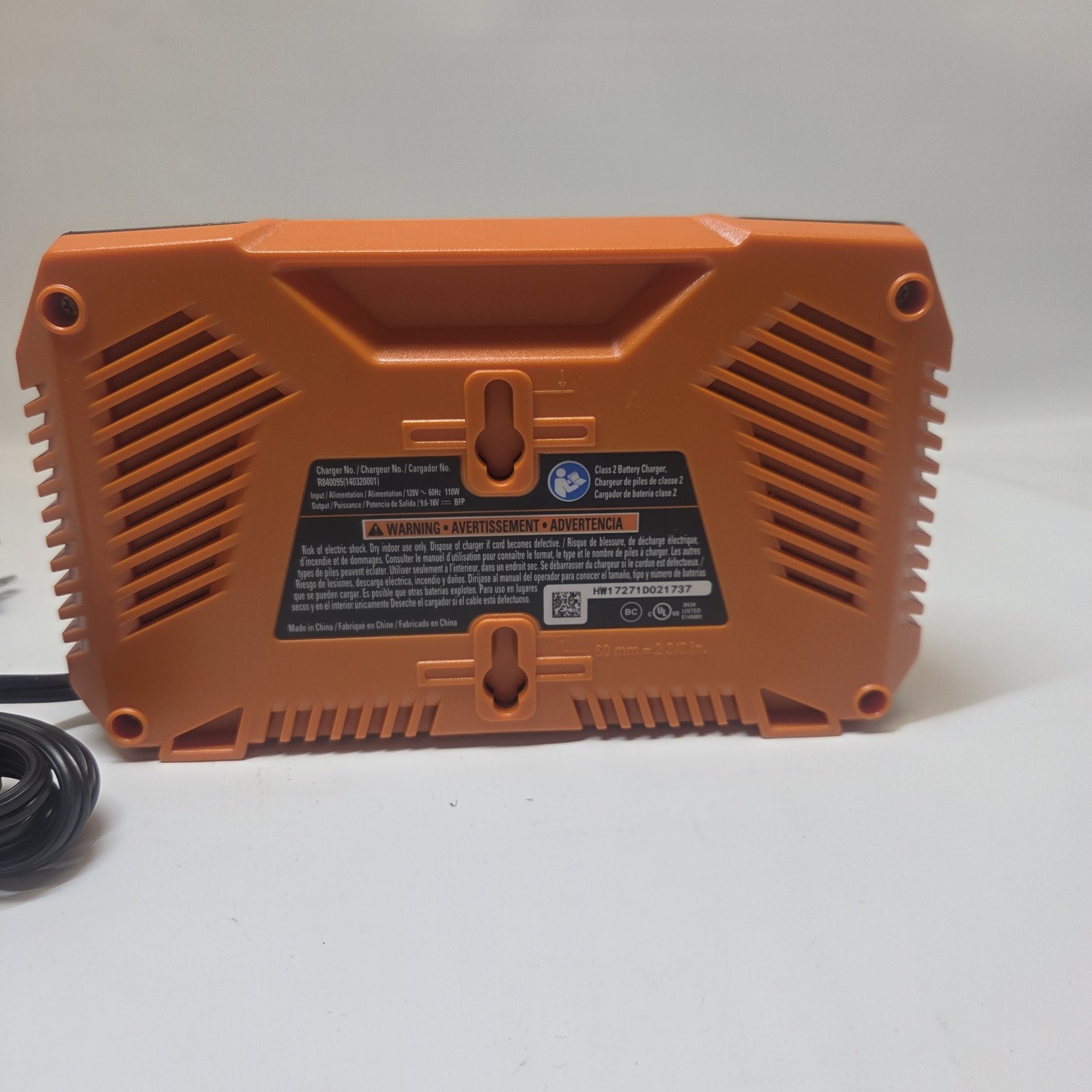 RIDGID R840095 GEN5X OEM Dual Chemistry Battery Charger With 18V 2.0 Ah Battery