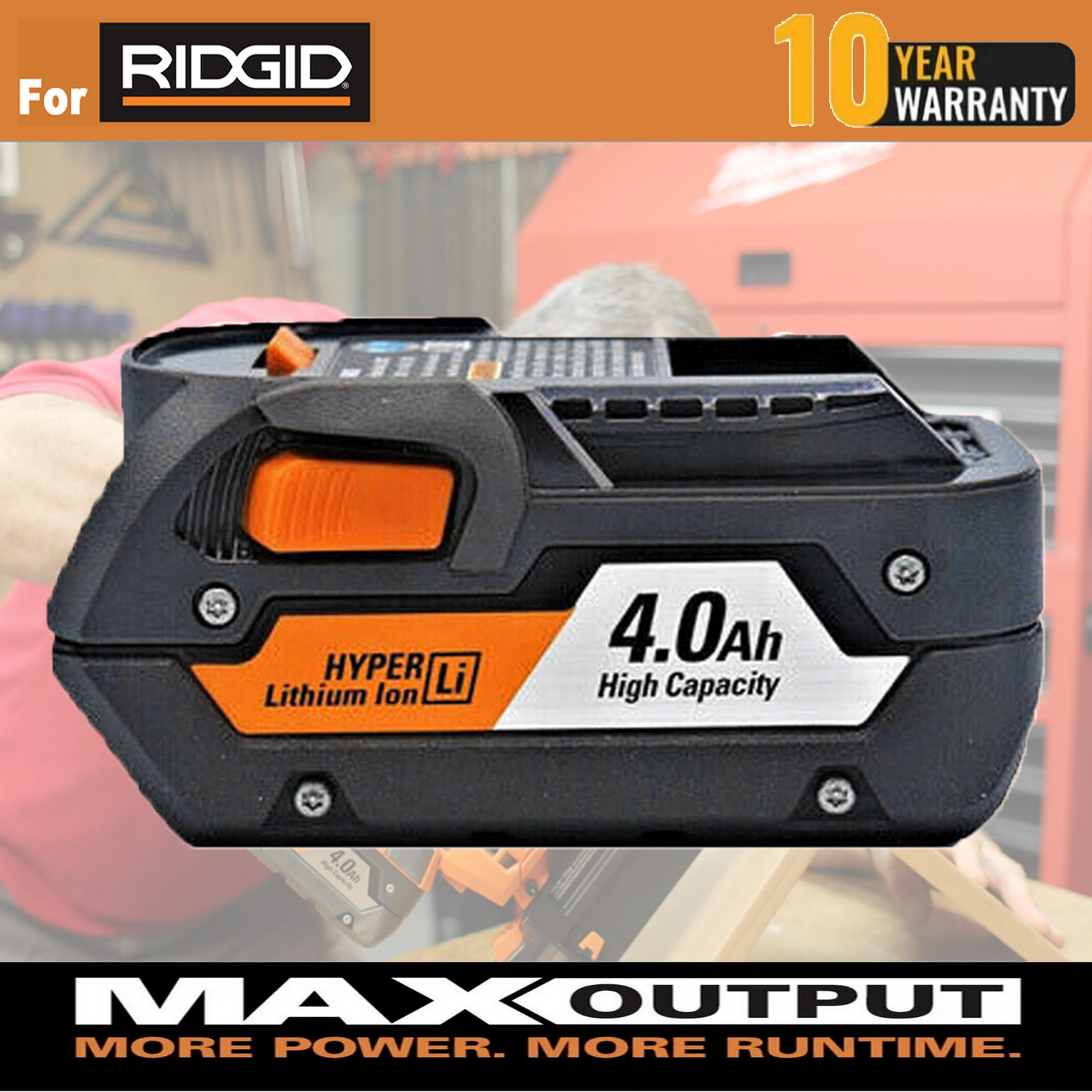 18V 4.0Ah For Ridgid R840085 Lithium Battery Rigid R840087 18Volt Power Tools