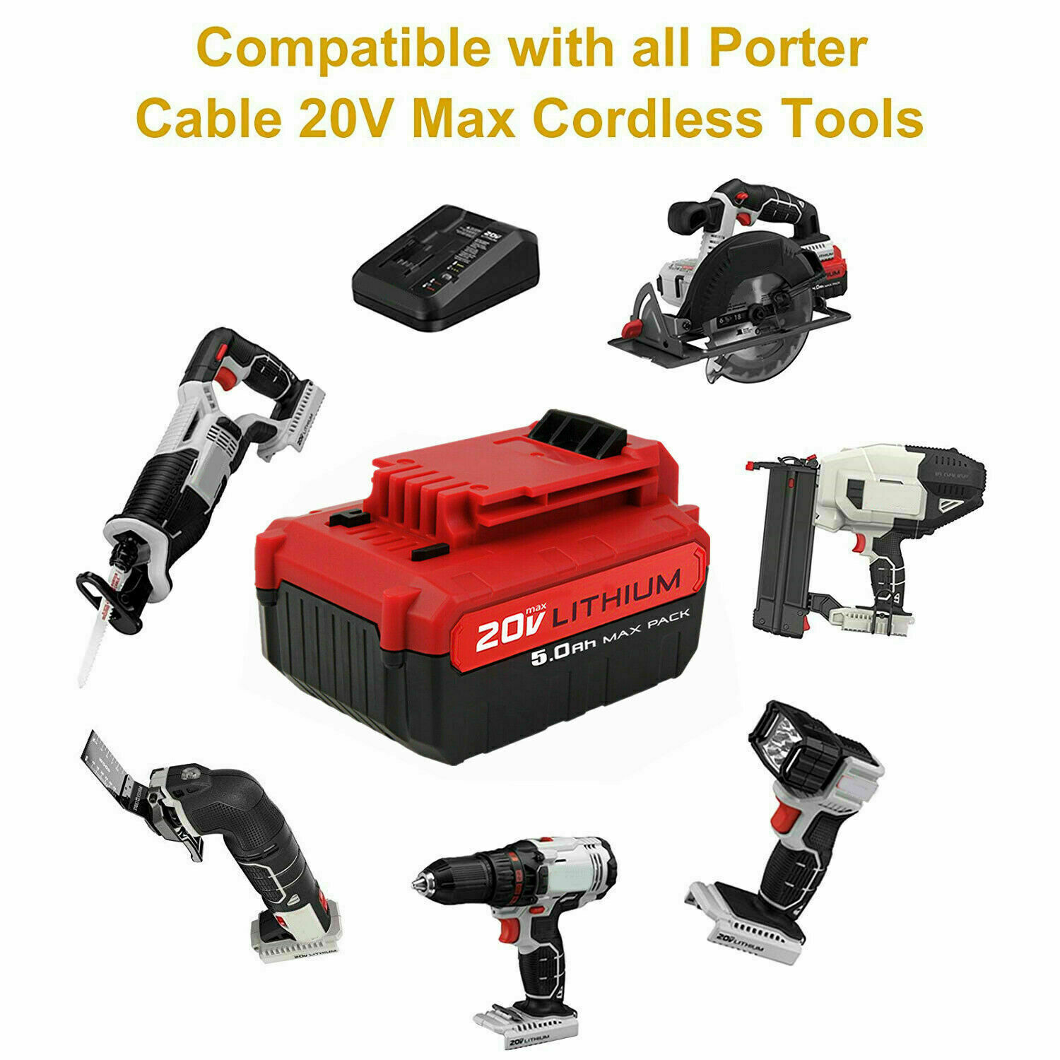 2X For PORTER CABLE PCC680L PCC685L PCC681L 20V Max Lithium-Ion Battery/ Charger