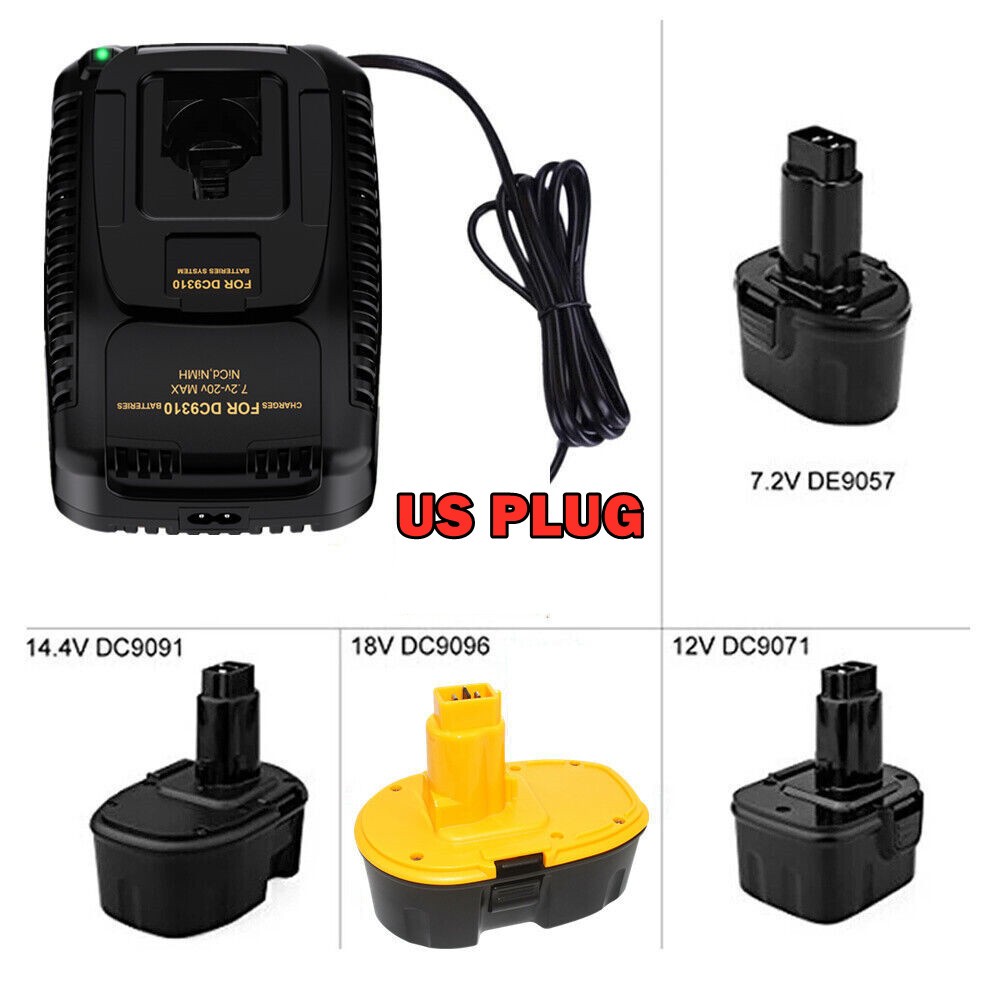 PACK Fast Battery Charger DC9310 For DEWALT Battery DC9096 XRP DC9071 7.2V-18V