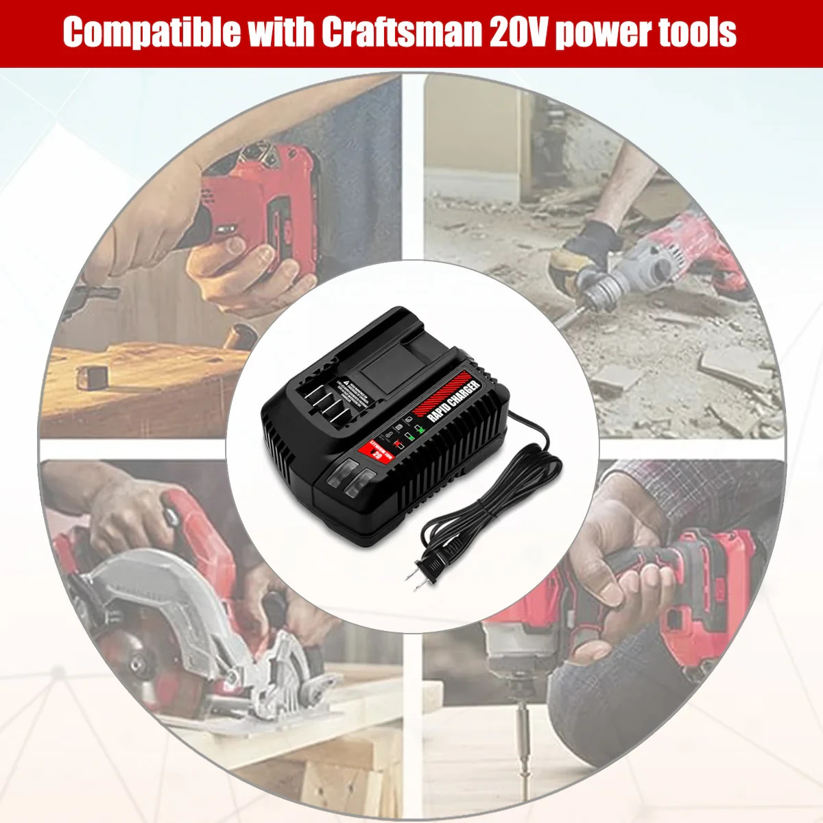 V20 20V Battery Fast Charger CMCB104 For Craftsman 20V Max Lithium ion Battery