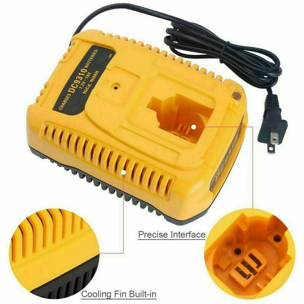 New DC9310 Charger Replace Dewalt 7.2V-18Volt NiCd/NiMh Battery DC9096 DC9098