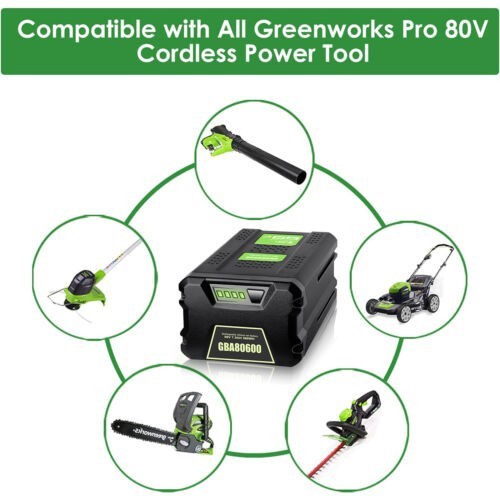 8.0Ah 80V Lithium-ion Battery For Greenworks PRO 80V GBA80200 GBA80600 2601302