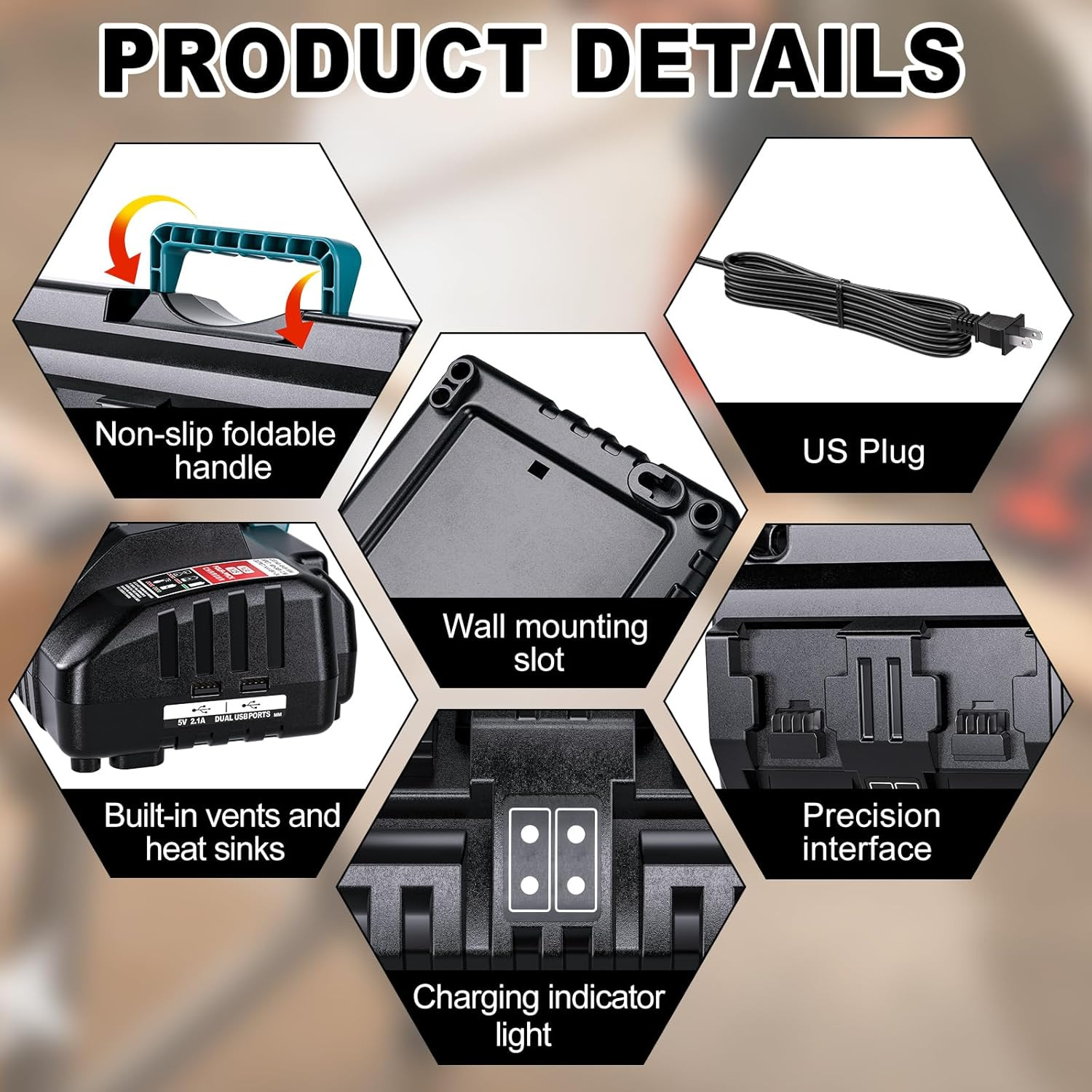 Rapid Multi Super Charger Station 4 Port for Milwaukee M18 18V Battery, Wall Mou