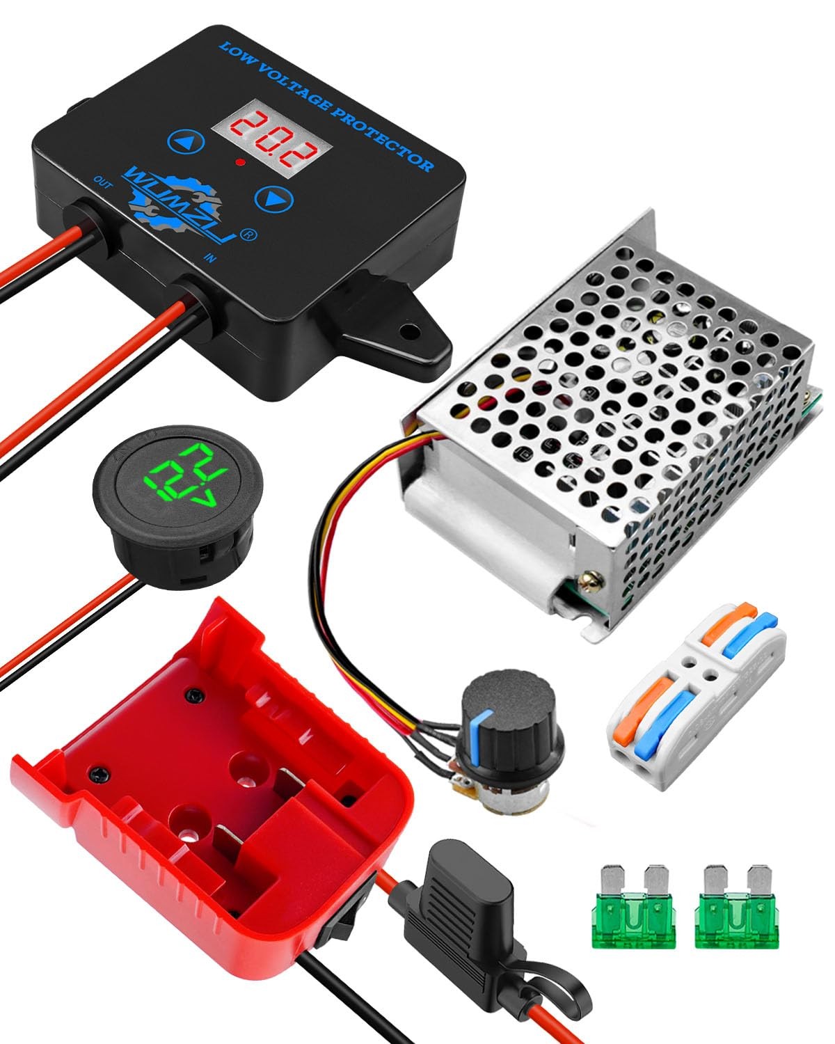 Power Wheel Battery Adapter Converter Kit Fit for Milwaukee M18 18V Red