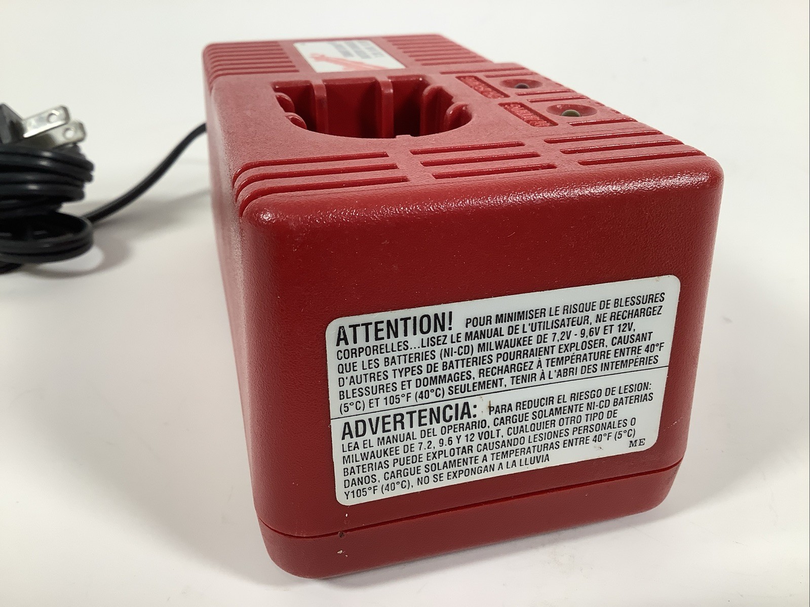 Milwaukee Battery Charger Smart Start 7.2 V 9.6 V 12V Working